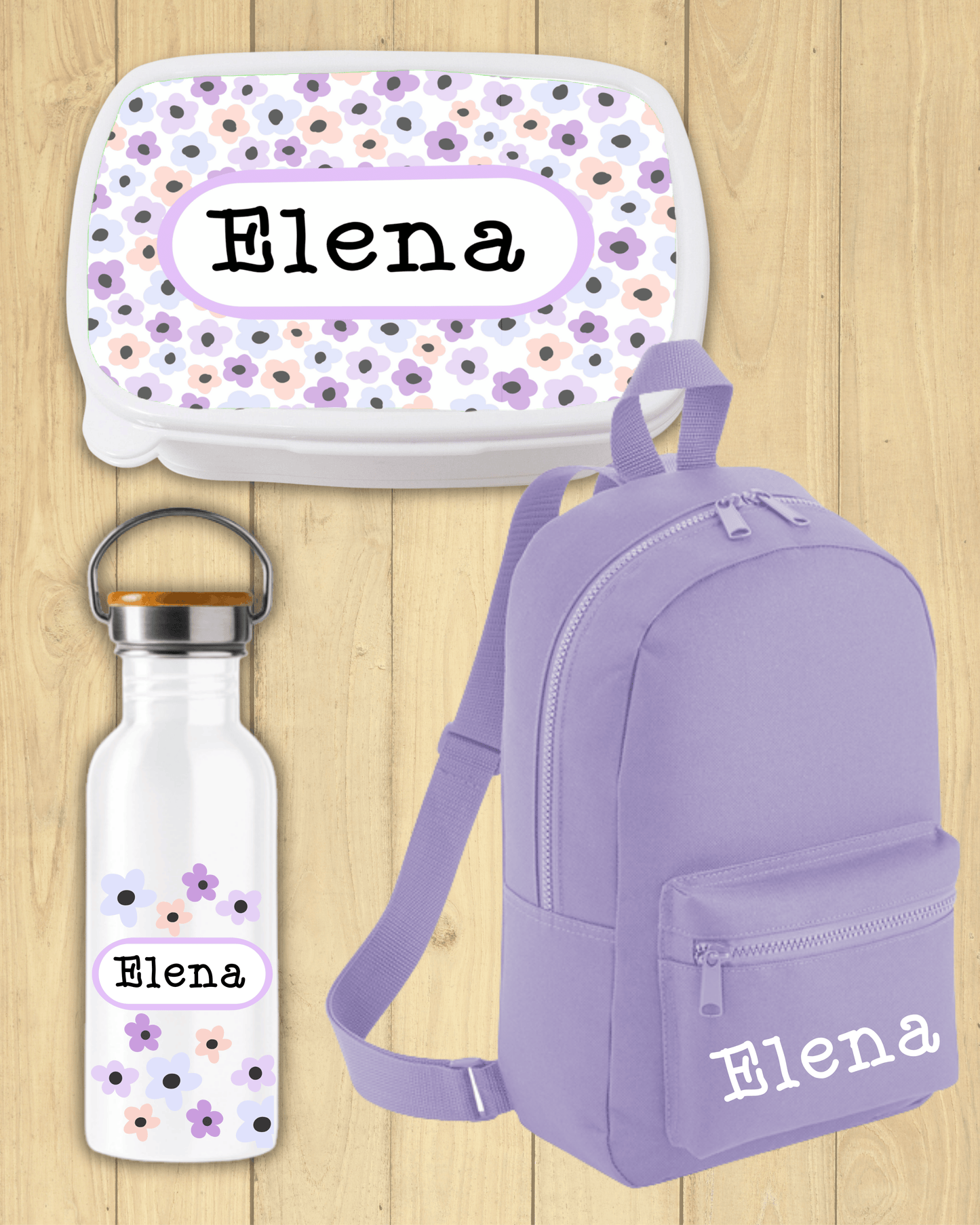 Pack vuelta al cole Flores Moradas