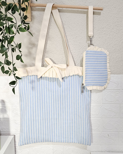 Tote Bag volantito+neceser STOCK INMEDIATO