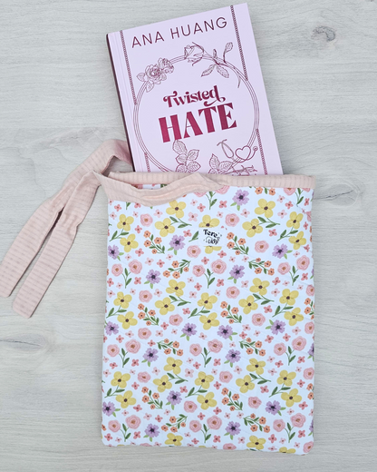 Funda libro grande "flores amarillas"  STOCK INMEDIATO