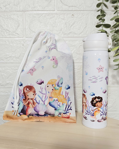 Pack Bolsita desayuno+Botella "Sirenitas"