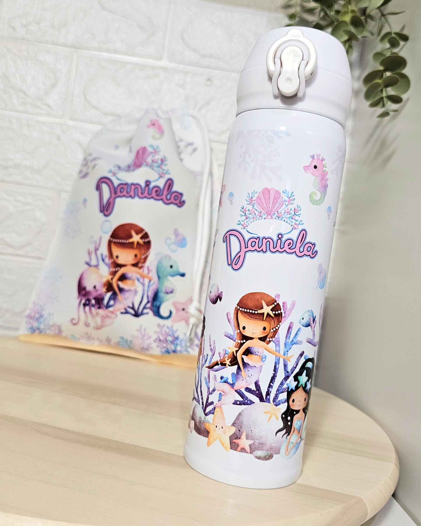 Pack Bolsita desayuno+Botella "Sirenitas"