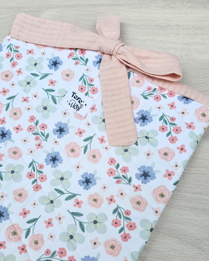 Funda libro grande "flores azules"  STOCK INMEDIATO