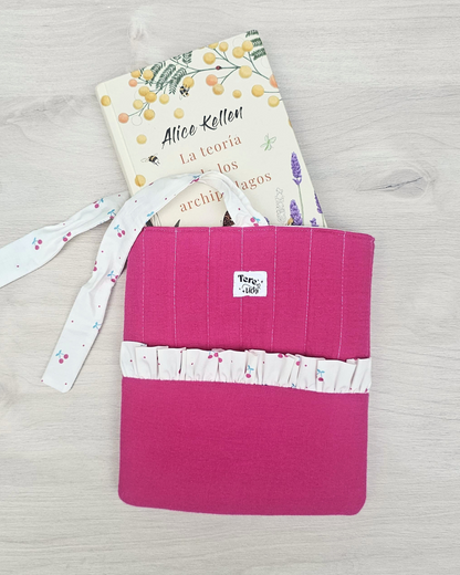 Funda libro volantito "cerezas"  STOCK INMEDIATO