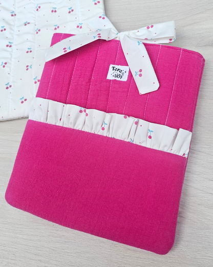 Funda libro volantito "cerezas"  STOCK INMEDIATO