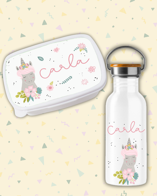 Fiambrera + Botella Unicornio