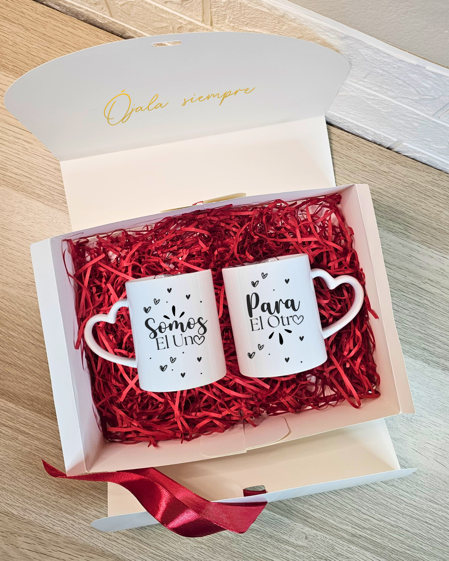 Caja tazas "somos el uno para el otro"