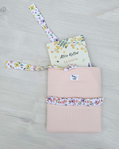 Funda libro volantito "flores amarillas"  STOCK INMEDIATO