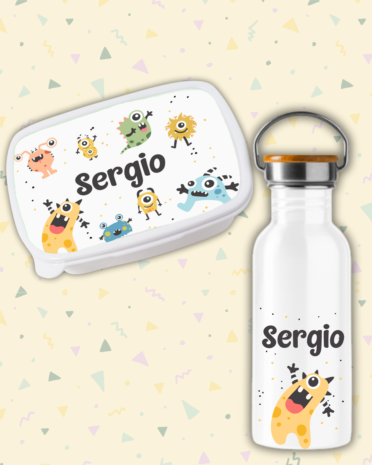 Fiambrera + Botella Monstruitos