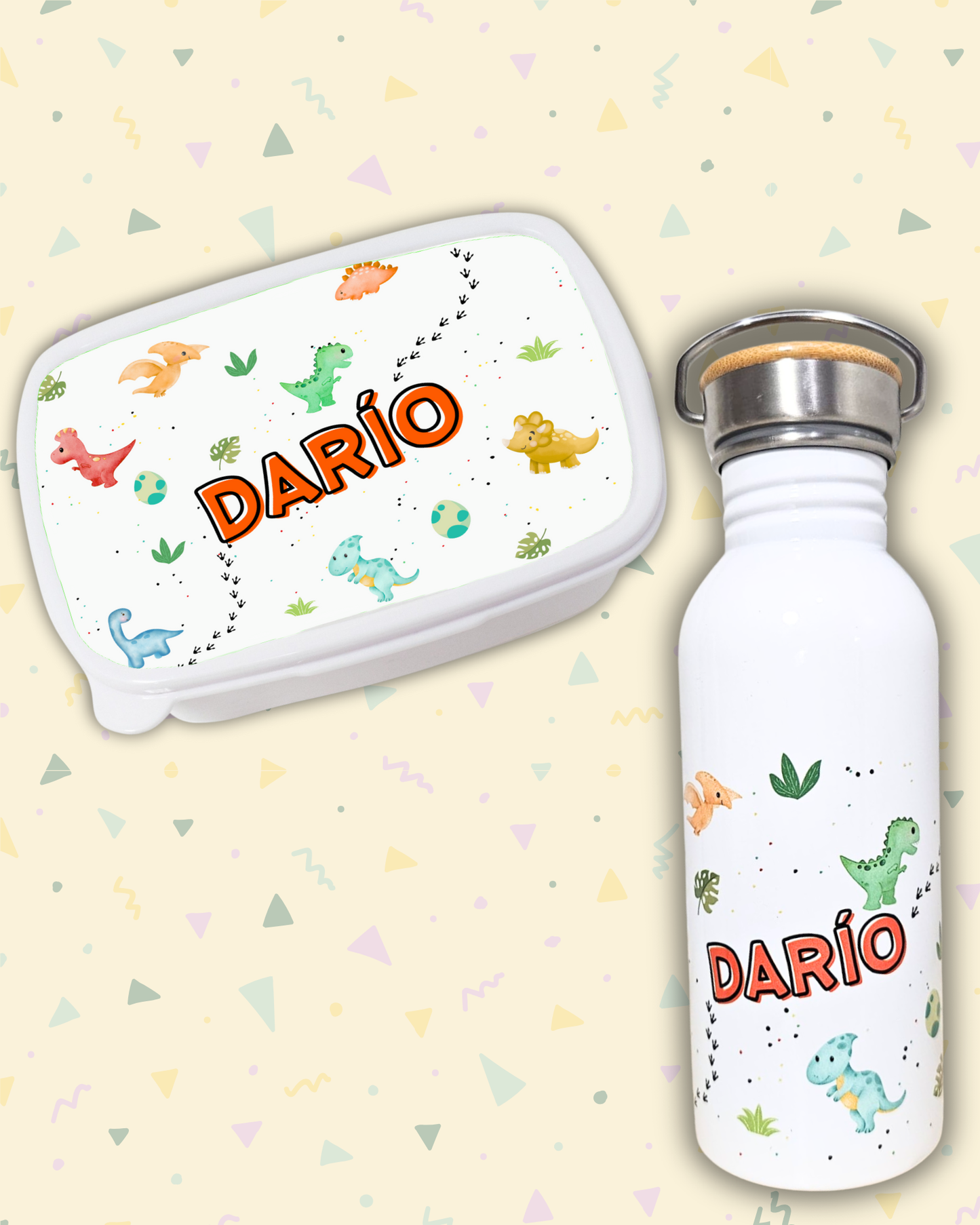 Fiambrera + Botella Dinosaurios